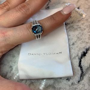 David Yurman Petite WheatonRing BlueTopaz&Diamonds
